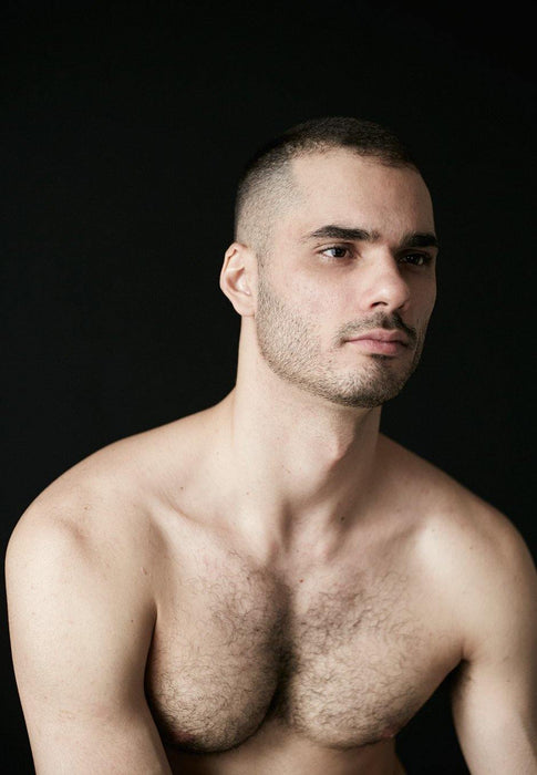 hairy handsome muscular model scruffy