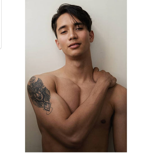 tattooed boy smooth model swimmer