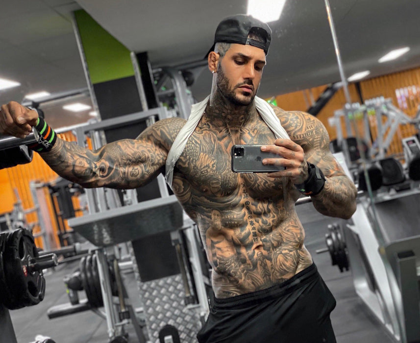 inked up badboy dominant alpha gym bodybuilder